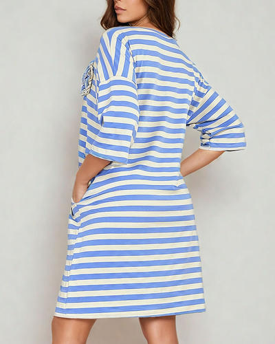 Royalfashion Robe midi oversize rayée pour femme