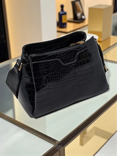 Petit sac à main verni en cuir écologique Midnight Fern