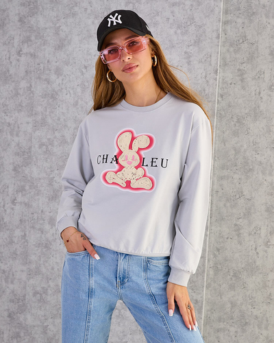 Royalfashion Sweat-shirt en coton à imprimé fin pour femme
