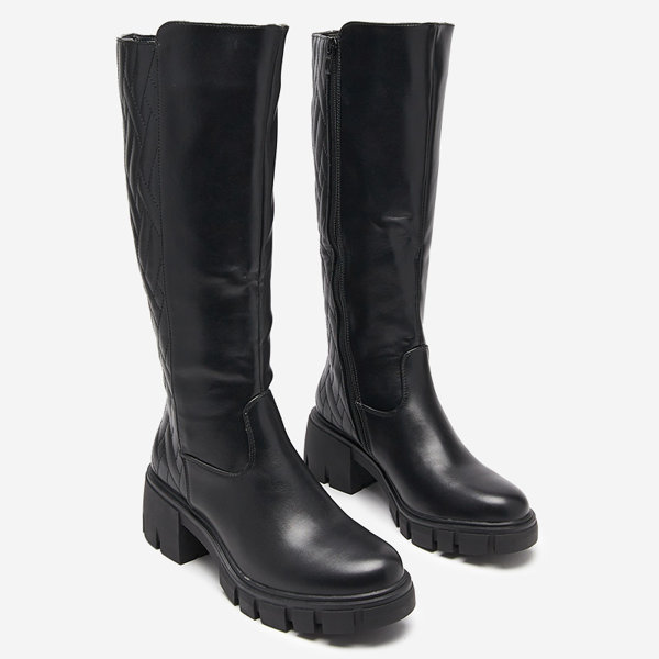 OUTLET Bottes hautes pour femmes noires Radisha - Footwear