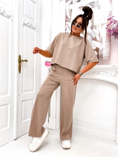 Ensemble en coton Royalfashion pour femmes avec pantalon évasé