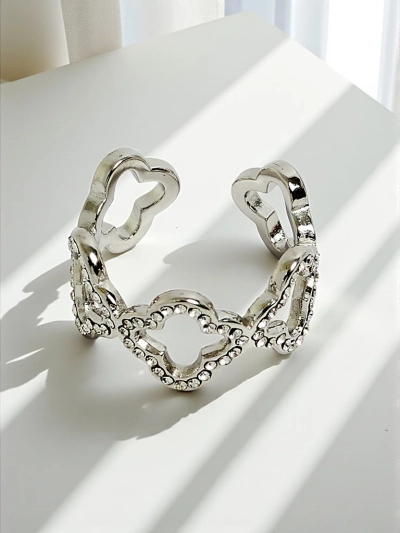 Bracelet Ariadne Silverita avec cristaux – argenté, motif géométrique glamour