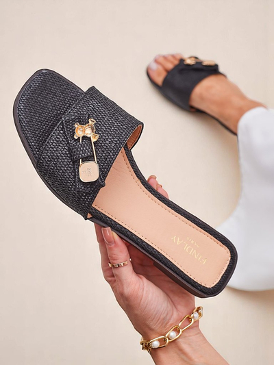 Royalfashion Tongs en paille pour femme Sandales Aurelia