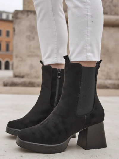 Royalfashion Bottines pour femmes à talon bloc Miezo