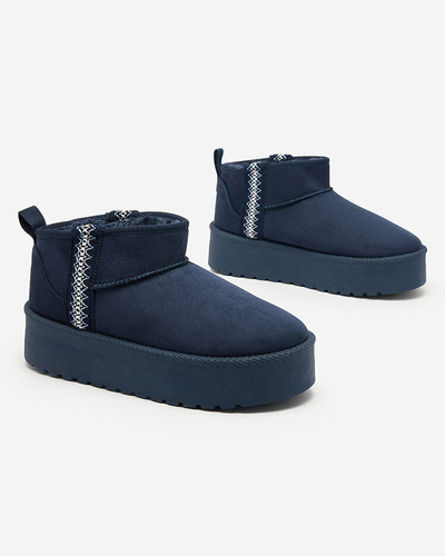Royalfashion Chaussures pour femmes marron clair a'la bottes de neige avec ornement Parisela