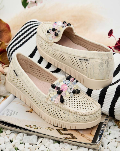 Royalfashion Mocassins ajourés perlés pour femme Nasfali
