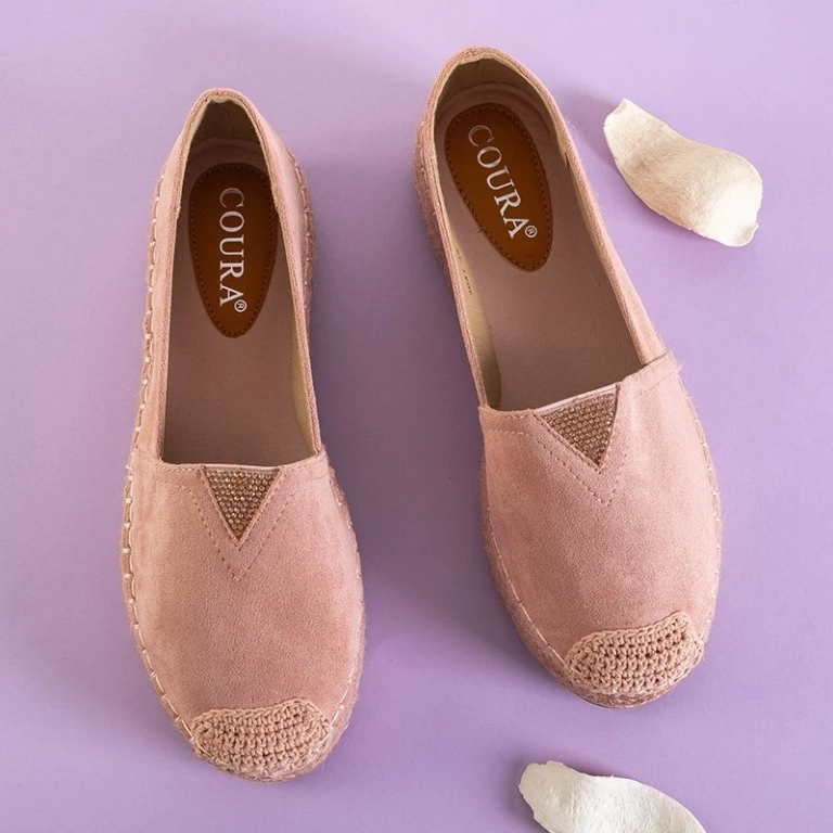 OUTLET Espadrilles roses pour femmes avec zircons cubiques Asira - Chaussures