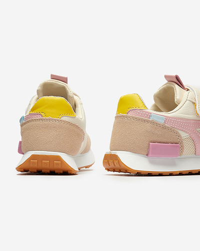 OUTLET Chaussures de sport pour filles en beige-rose Kaxo- Footwear