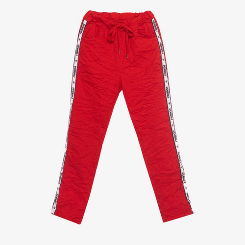 Pantalon de jogging rouge à rayures latérales - Vêtements