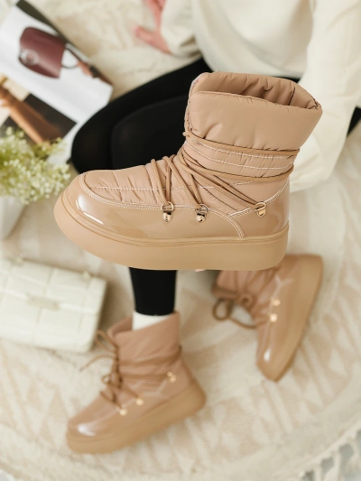 Royalfashion Bottes de neige à enfiler pour femme de couleur marron Dabenda