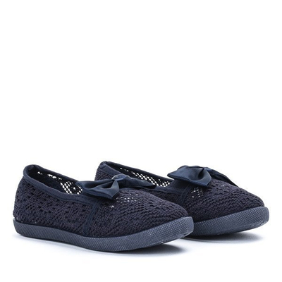 OUTLET Baskets fille bleu marine à nœud en satin Sugar Boomb - Footwear