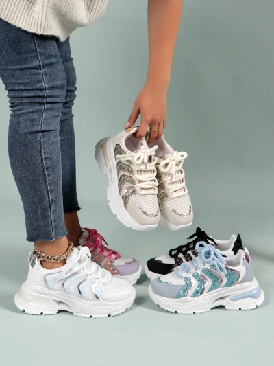 Royalfashion Baskets Sportives à Plateforme pour Femmes Angello