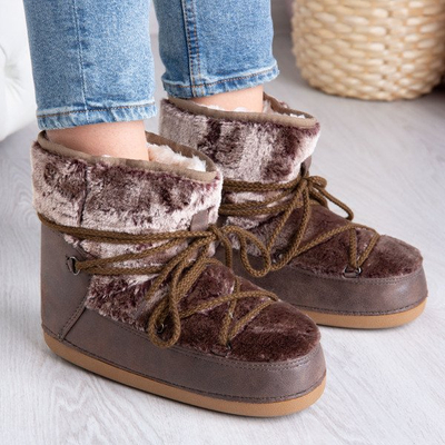 Bottes de neige à plateforme kaki - Chaussures