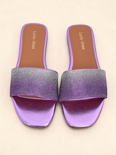 Royalfashion Sandales pour femmes ShinyGlow avec zircons