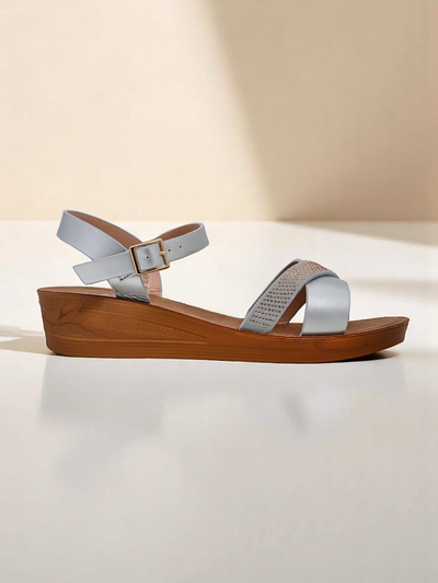 Sandales compensées Royalfashion pour femmes avec strass Allona