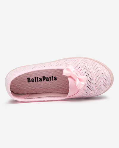 OUTLET Baskets ajourées fille rose clair avec nœud Apllo - Footwear