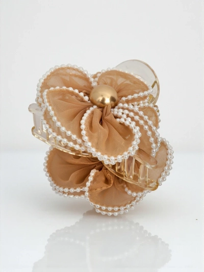 Royalfashion Pince à cheveux avec perles et fleur en tulle