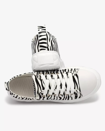 Royalfashion Baskets compensées noires et blanches pour femme Atredika