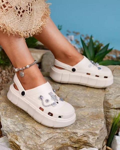 Royalfashion Tongs en caoutchouc crème pour femme Kooranza