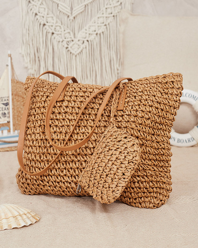 Royalfashion Grand sac à main en paille pour femme