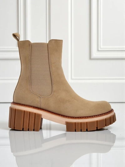 Bottines à talon bloc en nubuck écologique Amber Walk