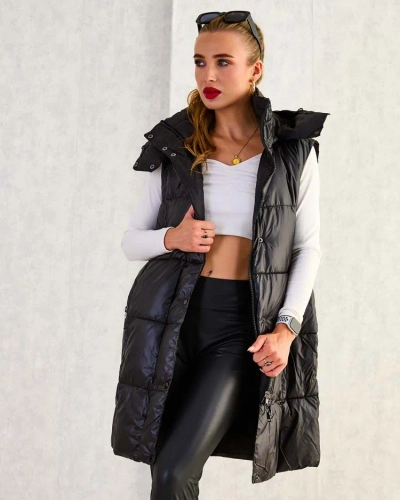 Royalfashion Gilet long pour femme avec coutures