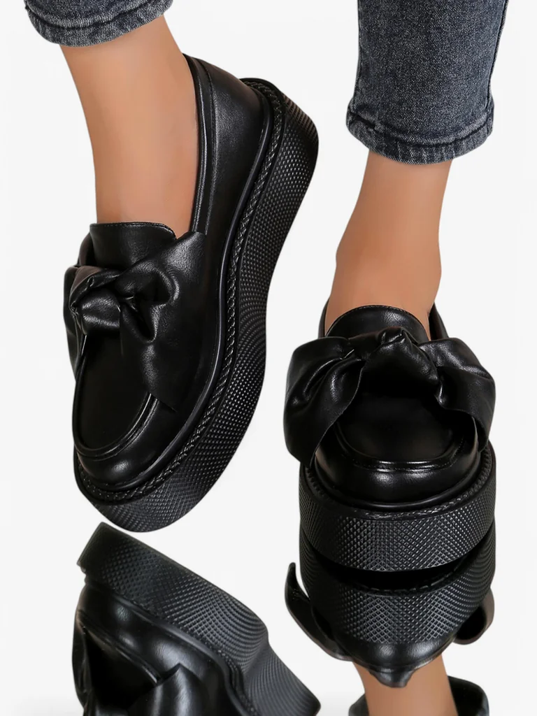 Royalfashion Élégantes mocassins pour femmes avec un nœud Ortto