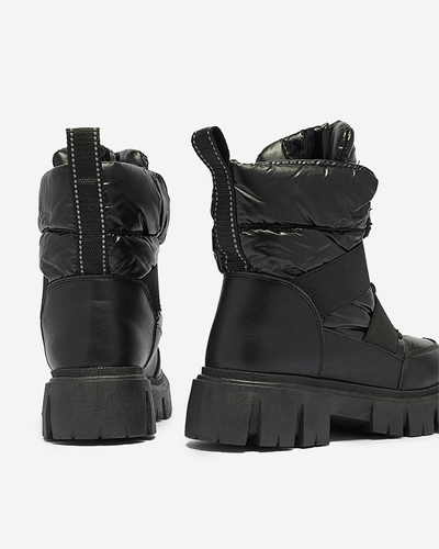 OUTLET Bottes de neige pour femmes à semelle plate en noir Ferory- Footwear