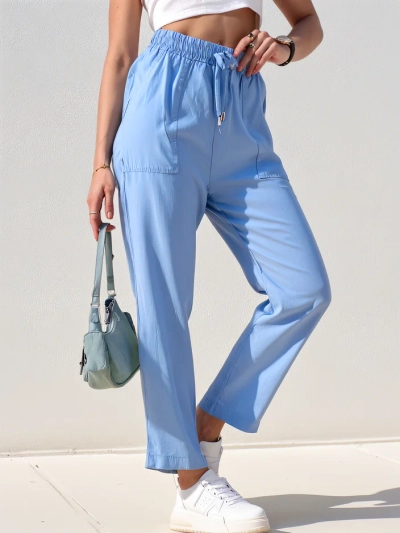 Pantalons droit en tissu Royalfashion pour femmes 7/8