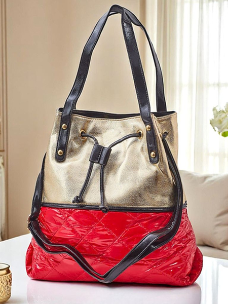 Royalfashion Grand sac à main pour femme Golden Luxe Shopper