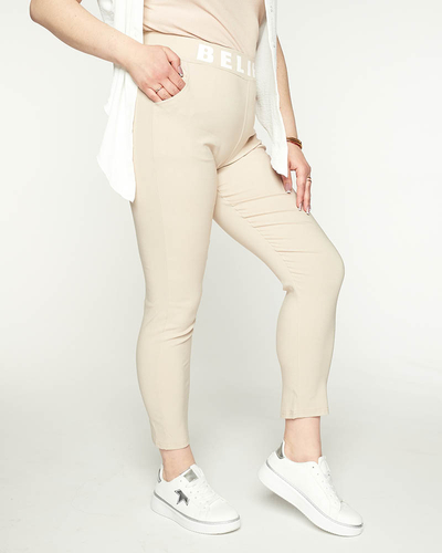 Pantalon en tissu beige pour femme - Vêtements