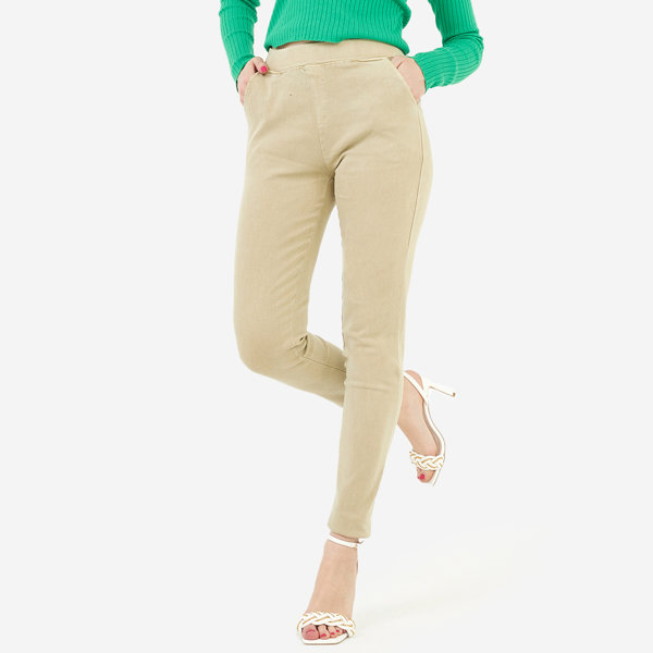 Legging femme beige - Vêtements