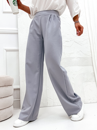 Royalfashion Pantalon large en tissu pour femme