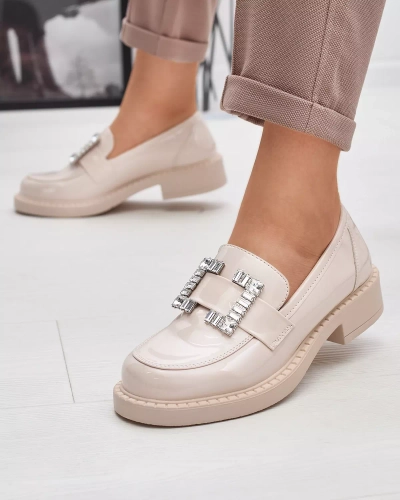 Chaussures femme beiges avec cristaux Larri - Chaussures