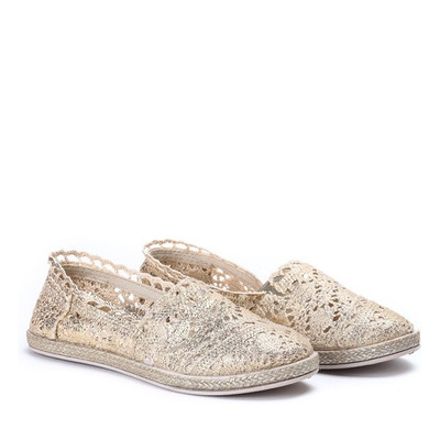 Espadrilles dorées avec broderie en dentelle Milossa - Chaussures 1