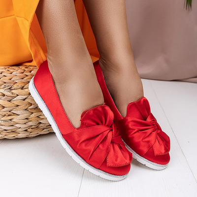 Mocassins femme rouges avec un nœud Laverton - Chaussures