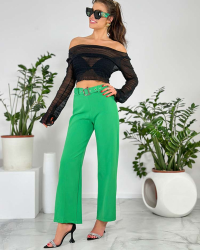 Royalfashion Pantalon large en tissu pour femme