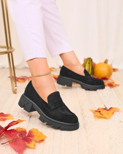 Royalfashion Mocassins ajourés femme noir Lace Glide