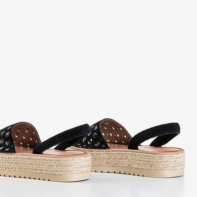 Sandales noires ajourées sur la plateforme Tieva - Footwear