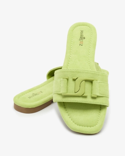 Royalfashion Tongs femme vert fluo avec boucle Rydr