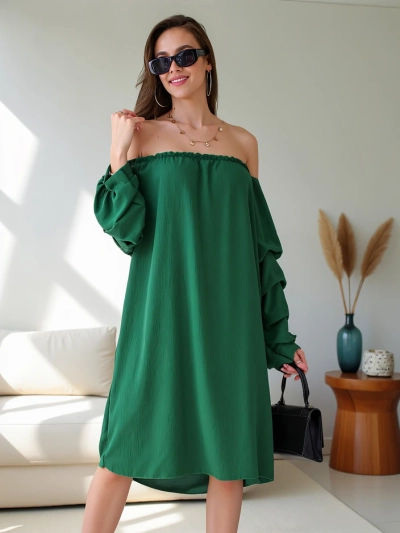 Robe lisse Royalfashion pour femmes à la espagnole avec volants