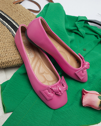 OUTLET Ballerines roses pour femme avec décoration sur le nez Caxien- Footwear