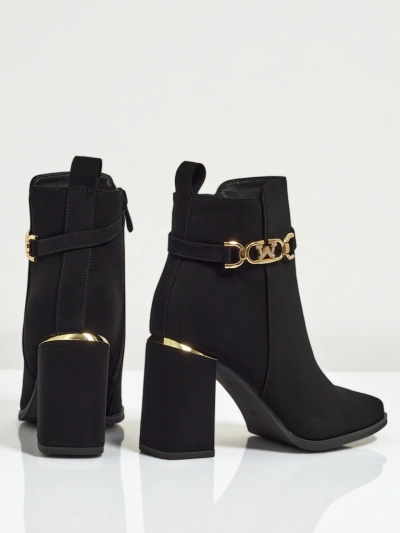 Bottines femme éco suède à talon bloc Ostirena