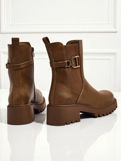Bottines hautes pour femmes en cuir écologique Ovella