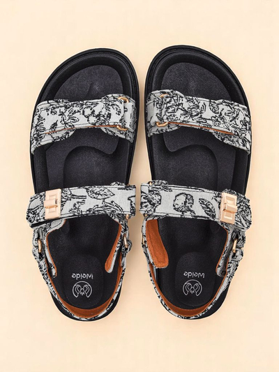 Sandales Royalfashion pour femme avec imprimé Aloé