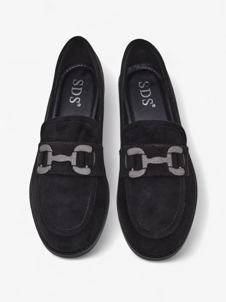 Royalfashion Élégantes mocassins pour femmes avec une décoration en zircon Zante