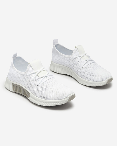 Chaussures de sport blanches en tissu pour femmes Vobbu- Footwear