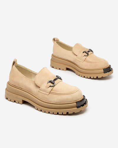 Royalfashion Mocassins en daim écologique pour femme en beige Metaqom