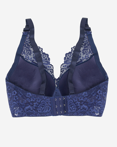 Soutien-gorge rose avec dentelle bleu marine - Sous-vêtements