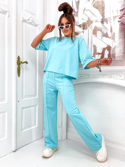 Ensemble en coton Royalfashion pour femmes avec pantalons évasés